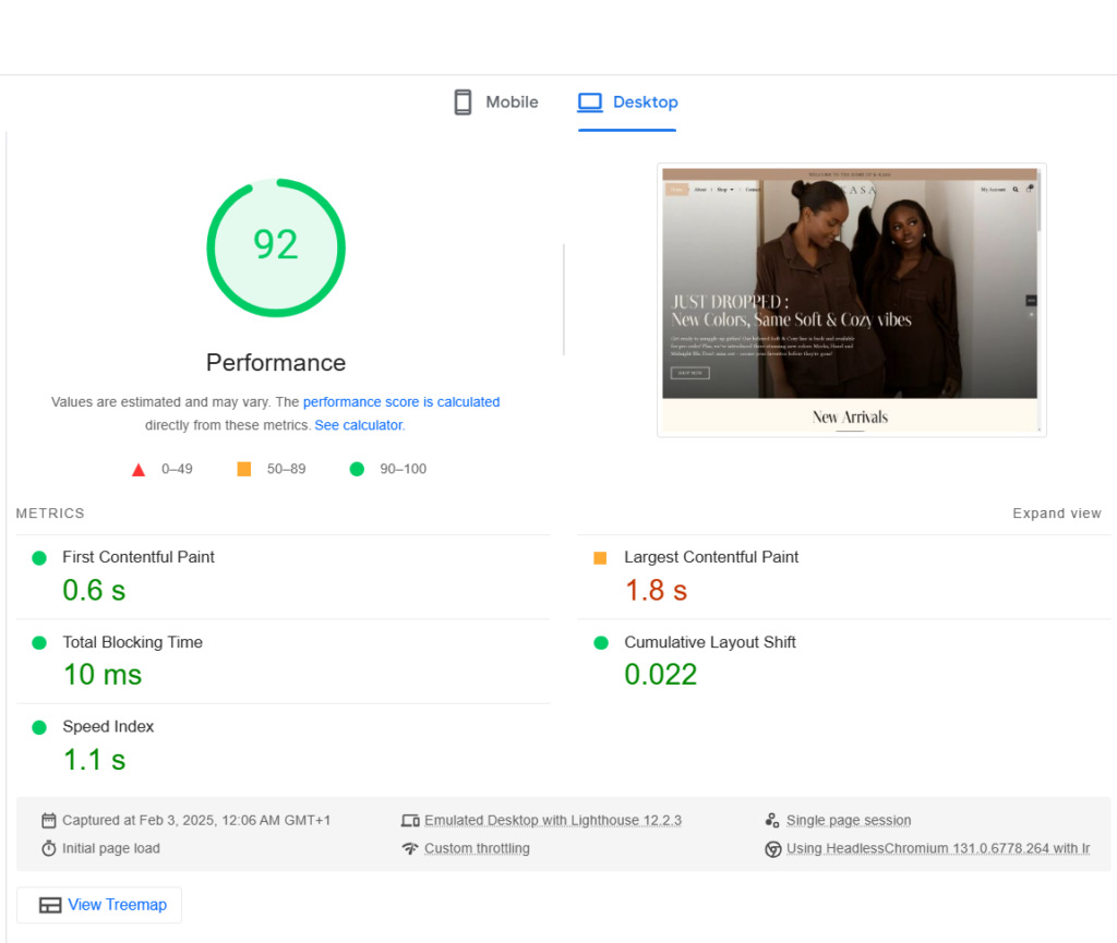 eCommerce website best practice to optimize performance with Google PageSpeed Insights