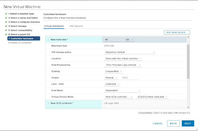 vSphere 7.0 - New Features (VM NVMe Defaults and Shared VMDK disks)