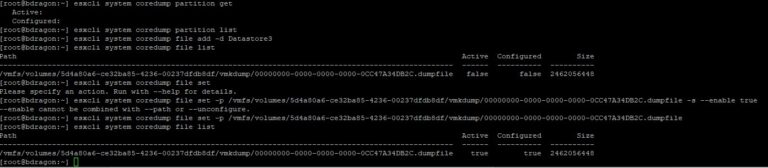 vSphere 7 Coredump