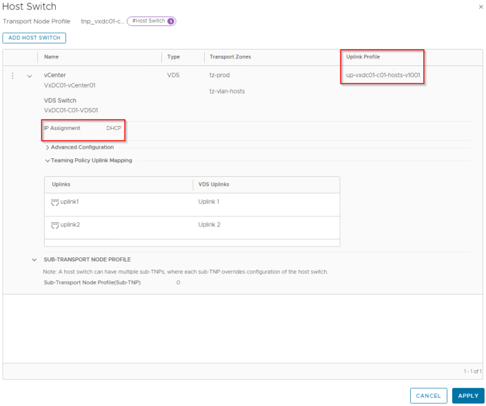 NSX Transport Node Profiles (TNP) and Sub-Transport Node Profiles (Sub-TNP)