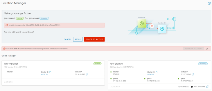 NSX-T Federation – Part 11 – Site Failures and Network Recovery