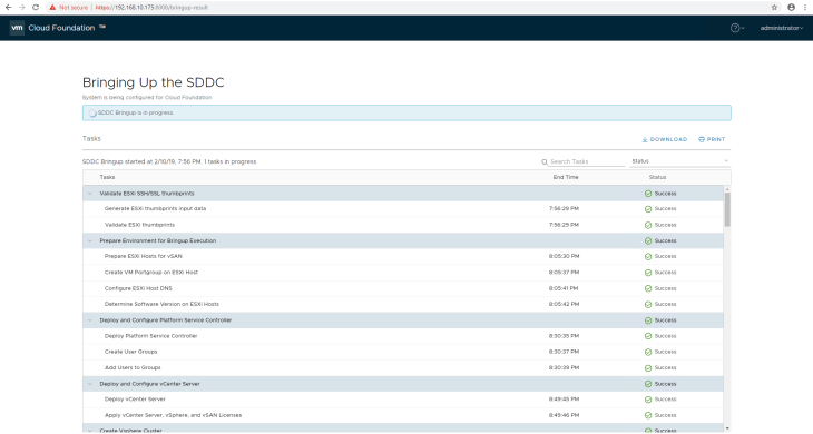 Deploying vCloud Foundation 3.5 and the SDDC Bring-up process