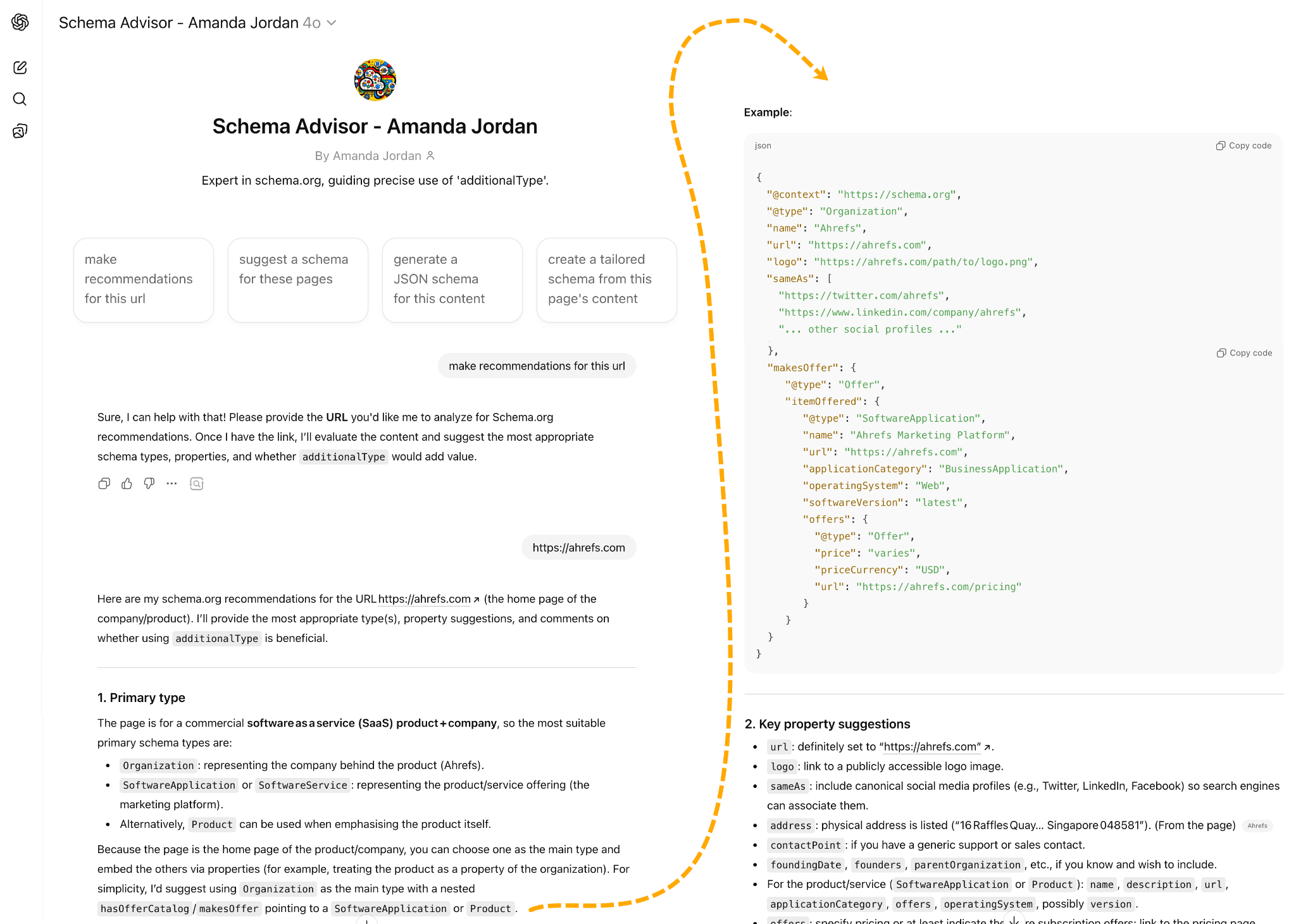 Amanda Johnson’s ChatGPT SEO tool: The Schema Advisor